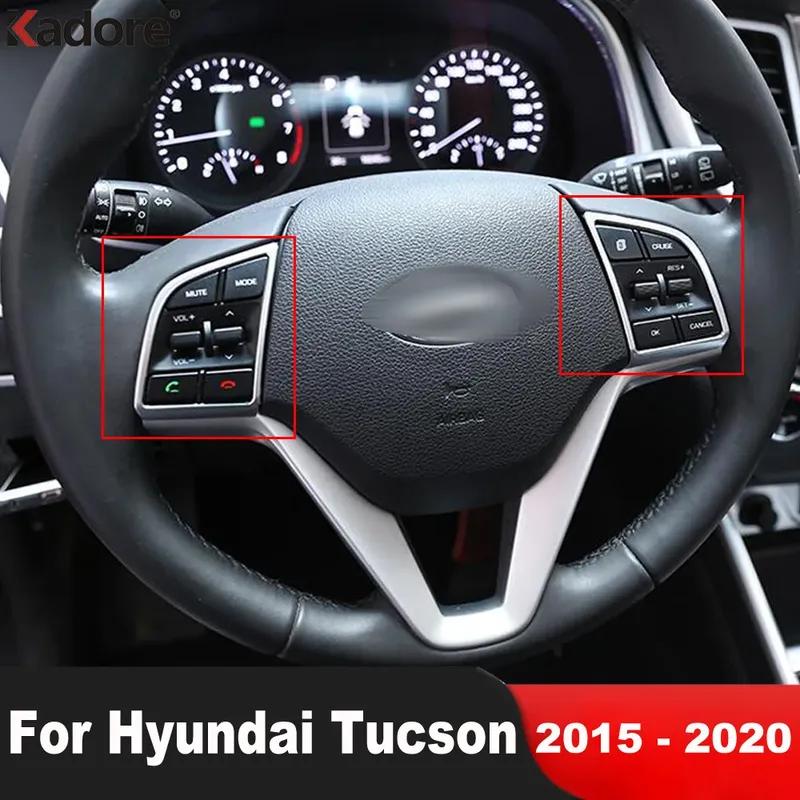 Car Steering Wheel Panel Cover Trim For Hyundai Tucson 2015 2016 2017 2018 Carbon Fiber Interior Mouldings Accessories