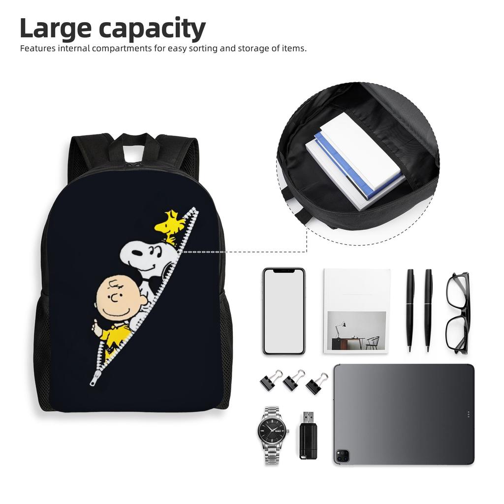 3D Printing S-Snoopies Backpacks for Girls Boys Manga School College Travel Bags Women Men Bookbag Fits 15 Inch Laptop