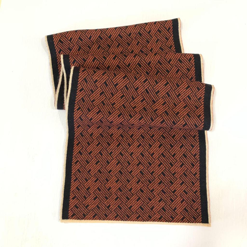 Warmer Herren-Kaschmirschal mit Jacquard-Strickmuster für Herbst und Winter