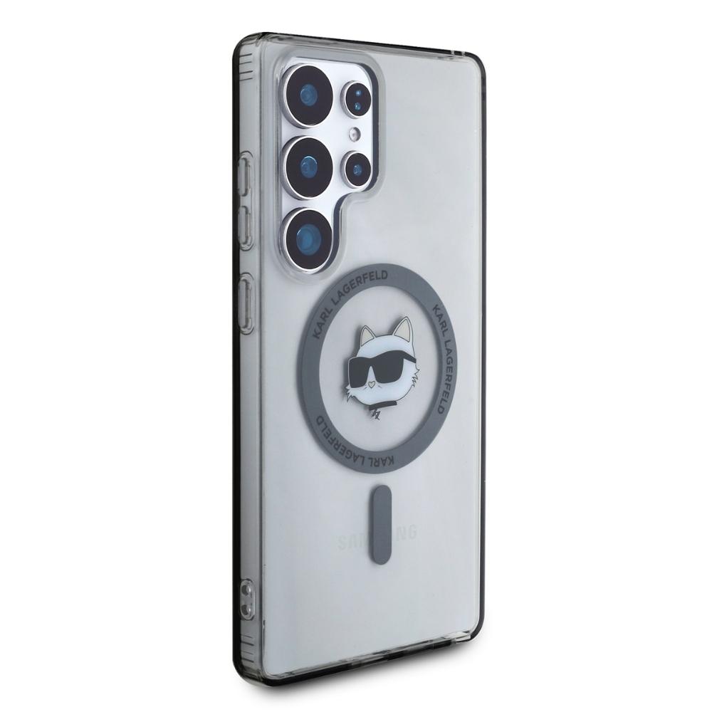 Karl Lagerfeld Button Choupette Head Printed Logo Case for Samsung Galaxy S25 Ultra Black