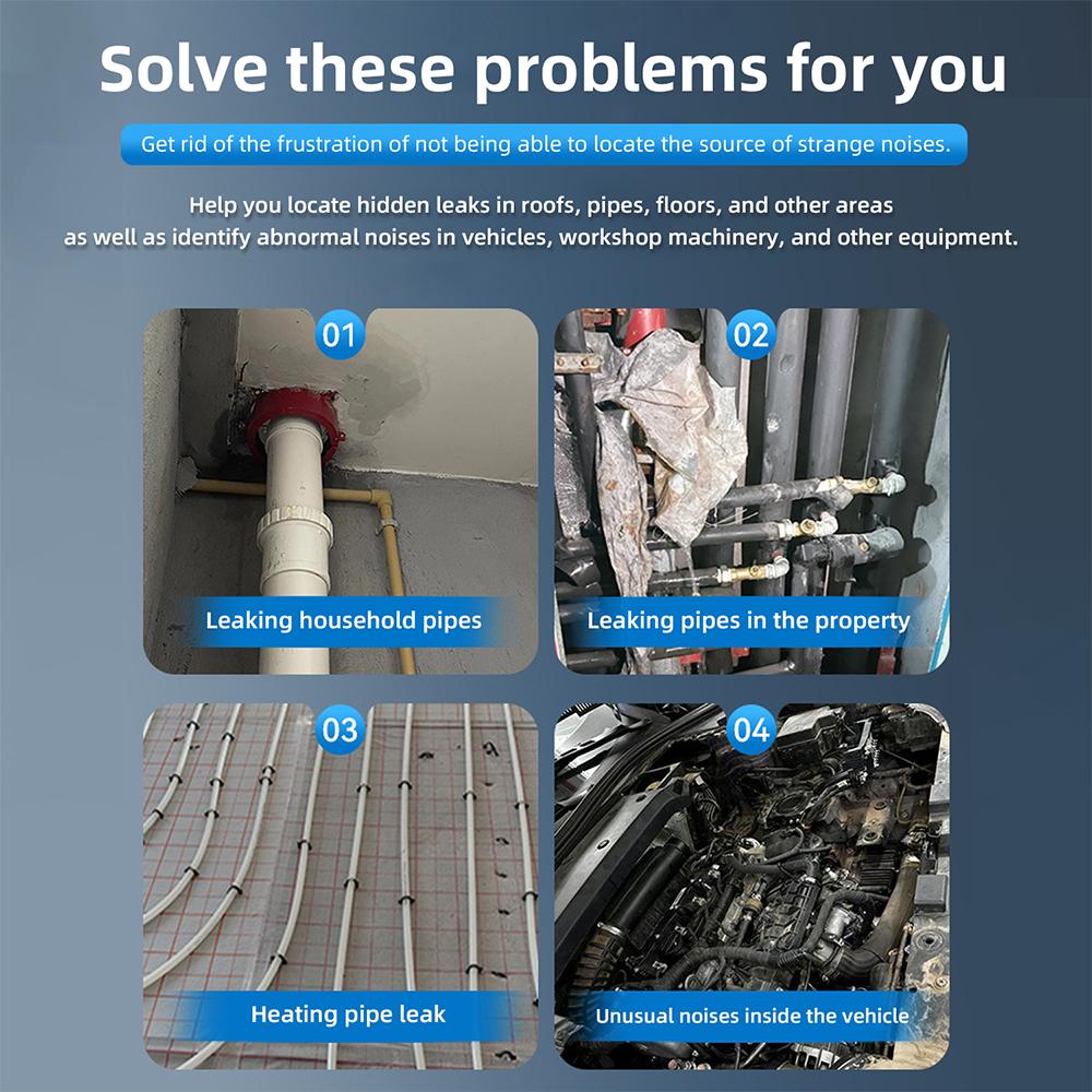 High Sensitivity Underground Water Leak Detectors With Adjustable Capacity And Wireless Sound Amplifiers For Precise Pipe