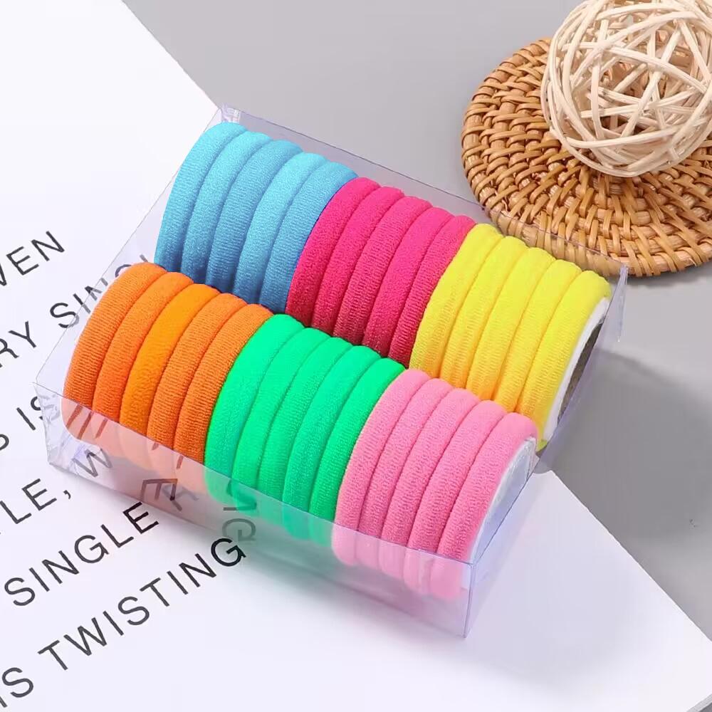 30Pcs/Set Women Elastic Hair Bands Girls Colorful Nylon Rubber Bands Headband Scrunchies Kids Ponytail Holder Hair Accessories