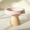 Ceramic Cat Bowl Pet Bowl Ice Cream Bowl Tall Foot Slant Mouth Neck Protector To Prevent Overturning Cat Food Bowl Drinking Bowl Dog Bowl
