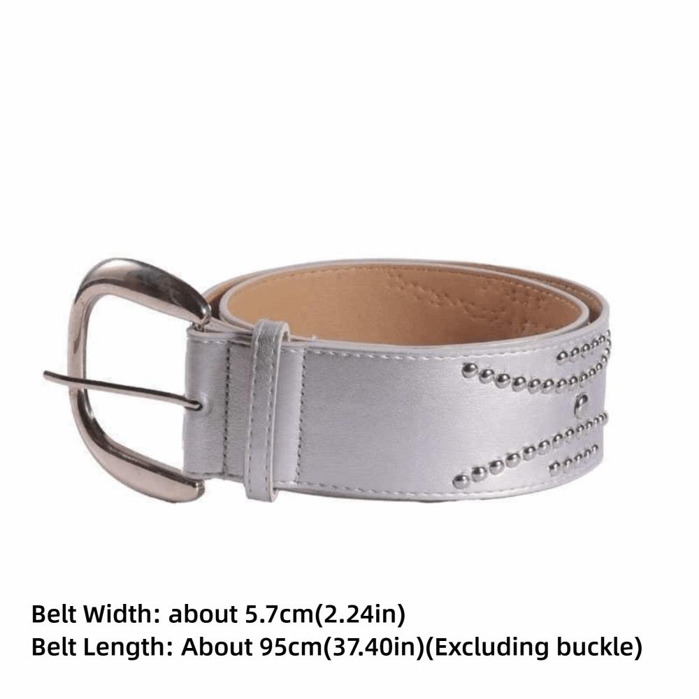 PU Leather Rivet Decoration Belt Personalized Waist Belt Fashion Waist Strap  Women
