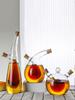 Double-layer Glass Oil Jug 2-in-1 Oil Vinegar Bottle Home Creative Double-mouth Cork Shaped Glass Oil Jug Kitchen Seasoning Tool