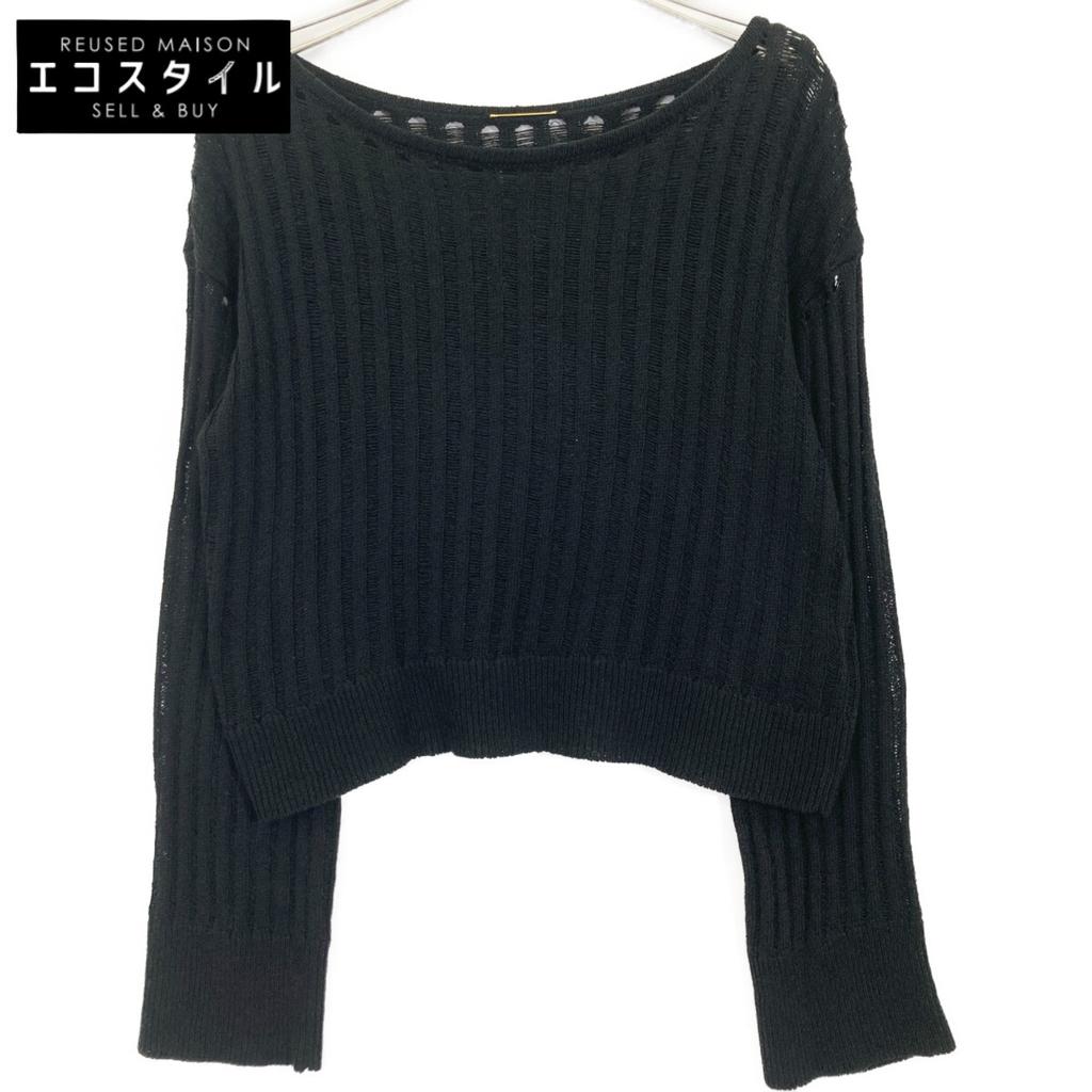 Deuxieme Classe 2011 Black Silk Linen Sheer Oversized Knit tops Not written blackUsed