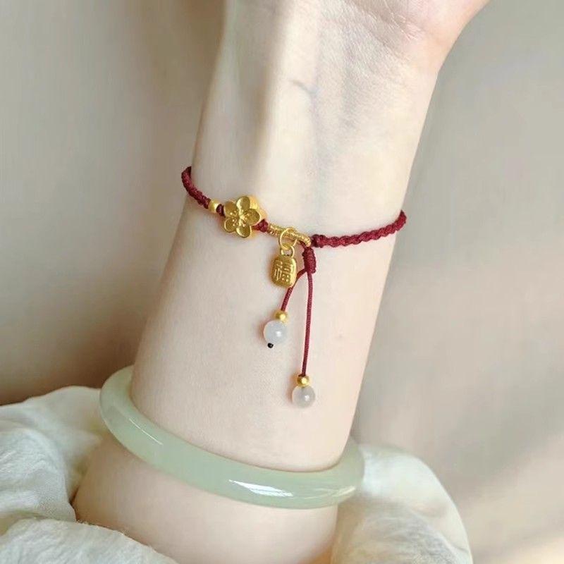 Fashion Handmade Red Rope Beads Bracelets For Men And Women Praying Wristband Lucky Health Amulet Jewelry Gift