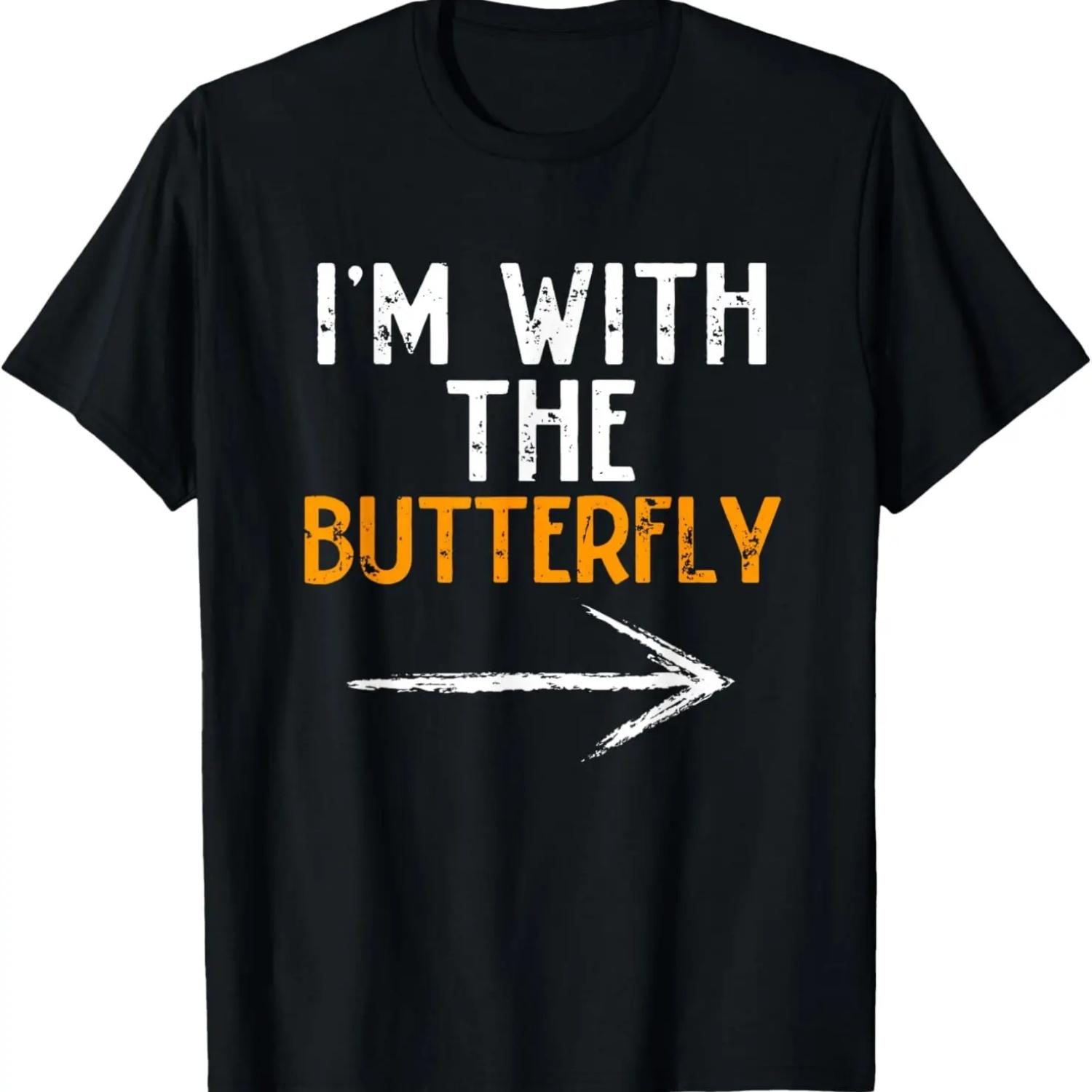 I m With The Butterfly Costume Halloween Couple Matching T-Shirt S чёрный