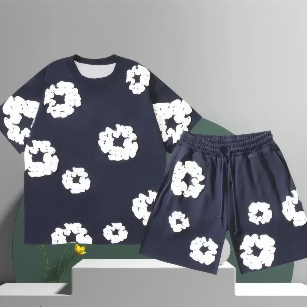 Hit Casual and Fashionable Men's Set Daily Floral Printed Pattern Polyester Men's Wear