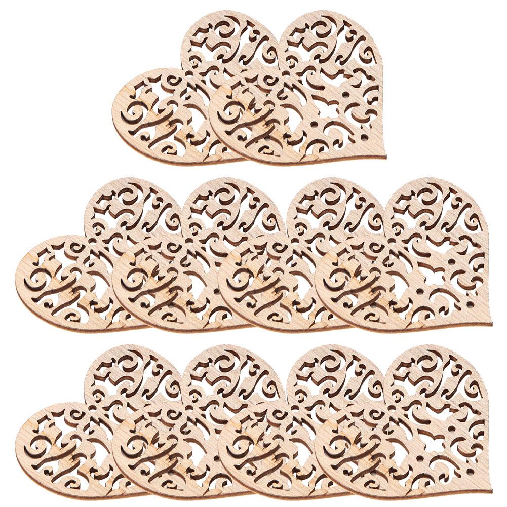 10pcs Hollow Love Hearts Shape Wooden Art Craft Decoration for Home Wedding