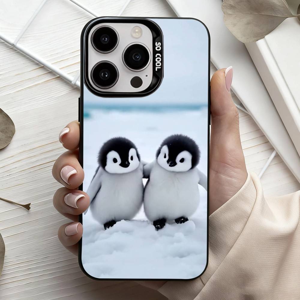 Animal P-Pingu Penguin Phone Case For iPhone17,16,15,14,13,12,11 Plus,Pro Max Black Candy silver phone case