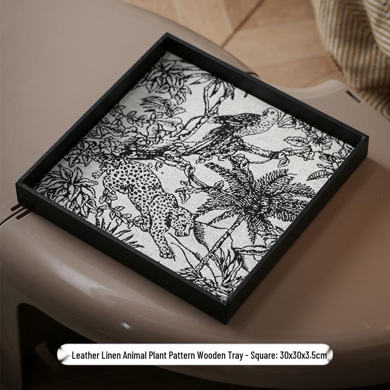 Elegant Leather Decorative Tray for Coffee Table - Ideal for Candles, Perfume, and Cosmetics