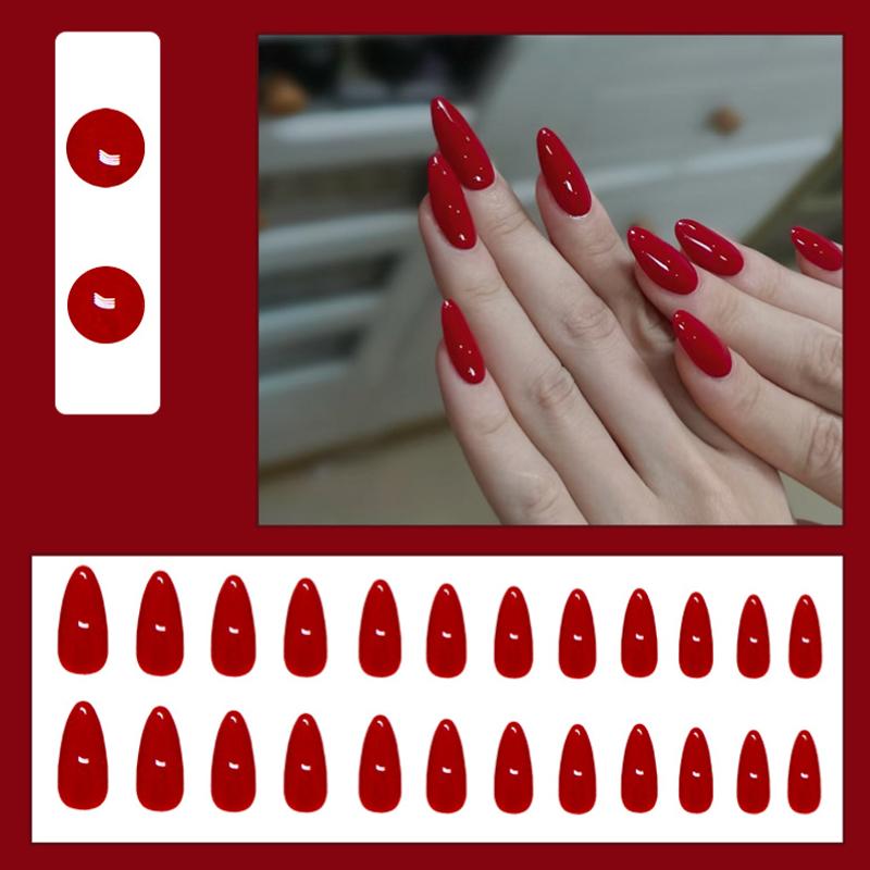 2025 Newest 24Pcs/Set Nail Art French Fake Nails Set With Glue Abs Plastic - Simple Short Nail Stickers
