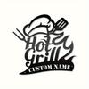 Personalized BBQ Name Sign Metal Wall Art Boho Home Garden Decor