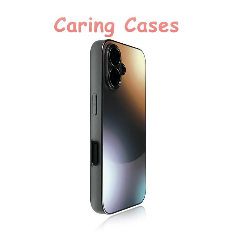 Чехол для iPhone 17 Pro Max Черный Градиент Матовый Радужный Стеклянный Чехол Защита Объектива Совместим с iPhone 16 15 14 13 12 11 iPhone 15