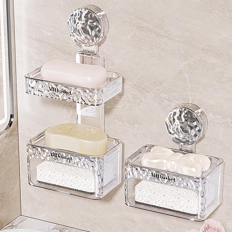 High-End Wall-Mounted Soap Dish with Strong Suction and Drainage