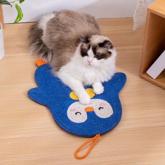 Verticale Kattenkrabmat Sisal Kattenkrabber met Ophanglus Schattige Dierenvorm Kattenkrabmat Beschermt Meubels voor Binnenkatten