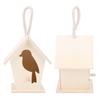 2Pcs Outdoor Hanging Wooden Birdhouse Birds Nesting Box Crafts Ornament Garden Decoration