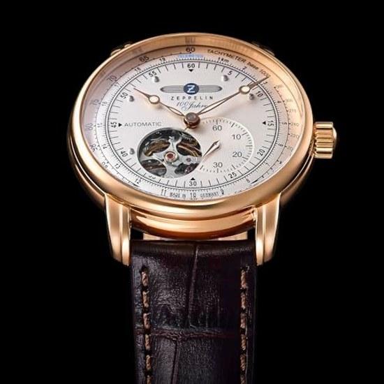 ZEPPELIN 100th Anniversary Series Watch Automatic 5 Atmospheres Water Resistant Mineral Glass Ivory Dial 7662-8 Mens Authentic Product