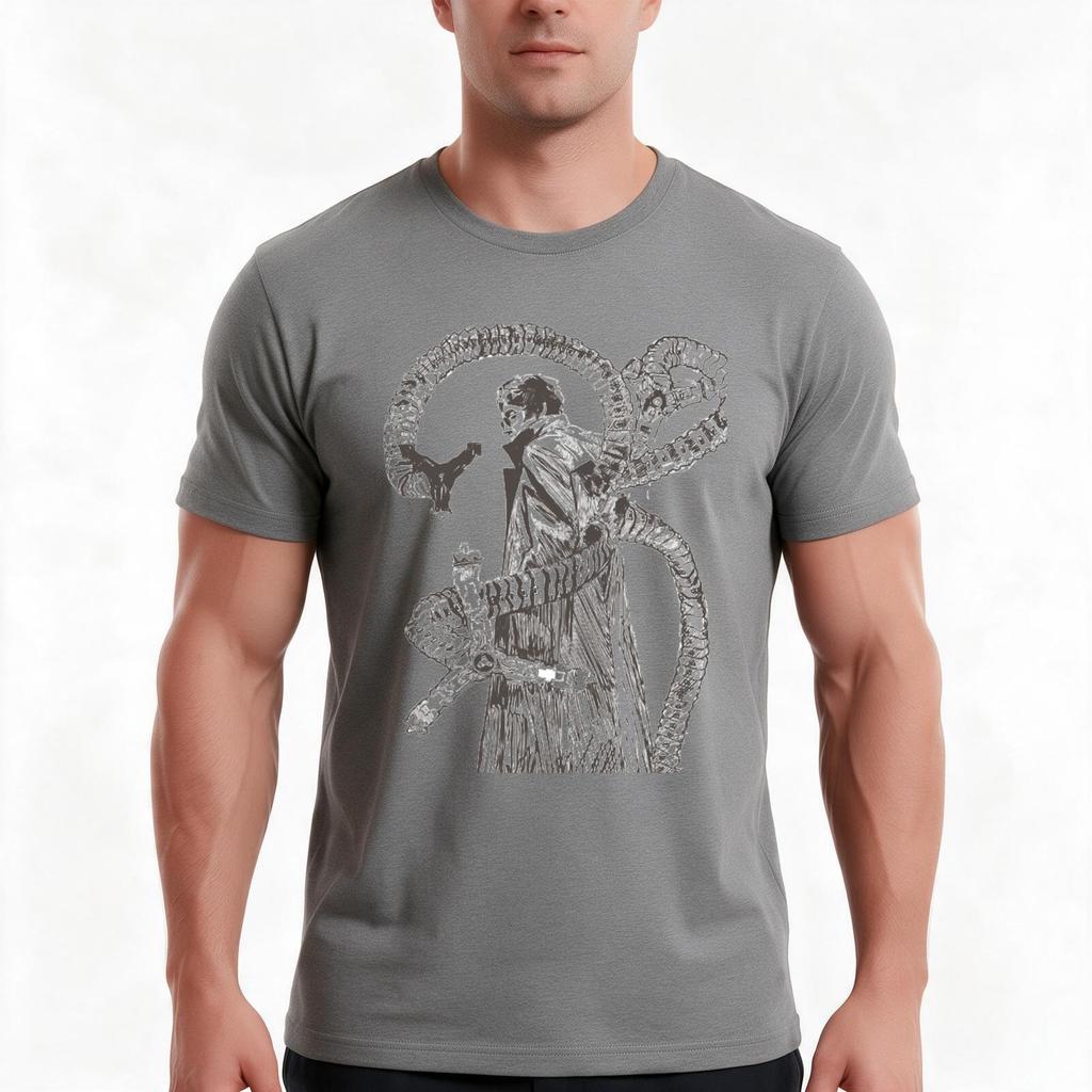 The Next Things Dr Octopus Great Depression Tshirt Summer Casual Cotton Tee Oversized Streetwear Tops Vintage Graphic Print