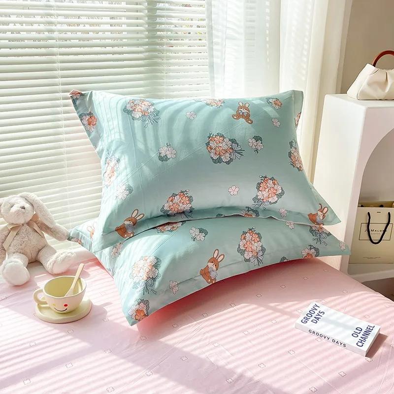 100%Cotton Pillowcases Pair Pack Cotton Pillowcases for Home Use 48x74cm Pillow Case Skin-friendly Comfortable 2pcs pillowcases