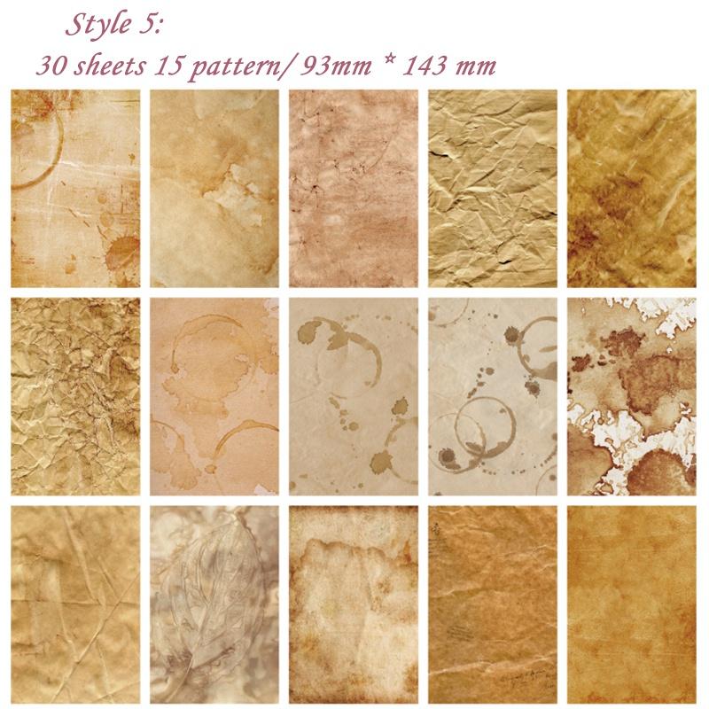 6 Style 30pcs Rainbow Color Printed Texture Scrapbooking Background Paper Pack Handmade Craft Paper DIY Card Paper