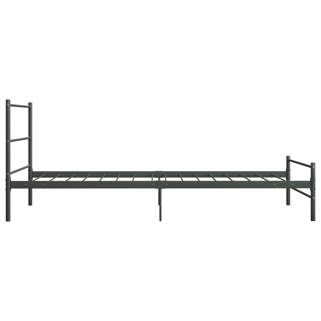 Single Bed Frame Grey Metal 100 * 200 Cm