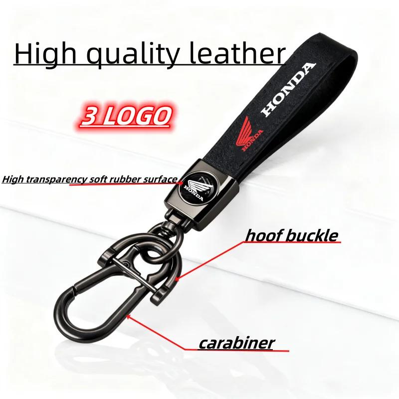 New Honda Motorcycle Leather Keychain Key Ring For HONDA Hornet CBR CB Shadow PCX VFR XADV Forza Monkey HONDA AccessoriesOW3