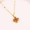 Necklace Light Luxury High Sense Niche Titanium Steel Necklace Trendy Brand Four-leaf Clover Rotatable Temperament Versatile Zircon Necklace Women