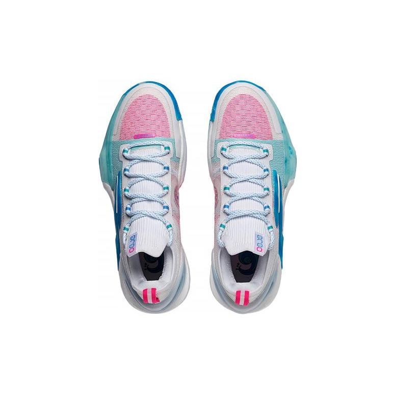 New LiNing Speed 9 Ultra Low Cushioning Anti Slip And Wear Resistant Low Top Basketball Shoes Men's White Blue Pink ABAT017-1