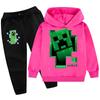 Dětská mikina Tepláková souprava Creeper Chlapecká mikina Kalhoty 2dílná sada Minecraft HD potisk Hra Dětská mikinová souprava Chlapec Dívka Mikinová souprava Polyester