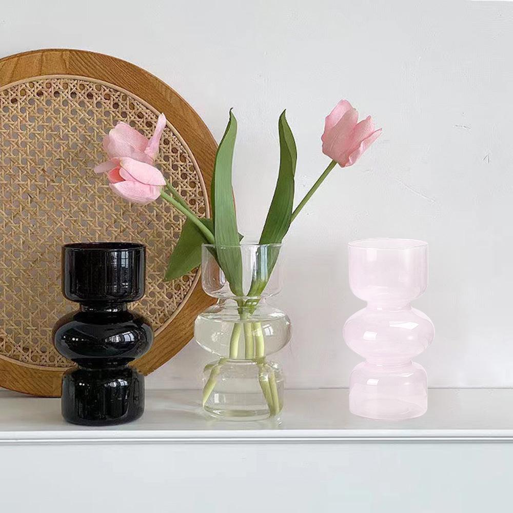 Transparent Glass Hydroponic Vase Flower Plant Glass Pots Decorative for Table Decoration Fridge Window Home Exhibition Vases