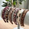 Druck Stretchy Elastisch Leopardendruck Stirnband Weich Tier Großes Haarband Gummi Samt Stirnband Haare Damen Haarzubehör
