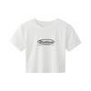 Black Hottie Navel Printed Short Sleeve T-Shirt Women's Summer South East Asia Hot Top