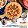 2Pcs Wooden Cutting Board with Handle Circular Hanging Chopping Board Kitchen Household Fruit Vegetable Pizza Cutting Board