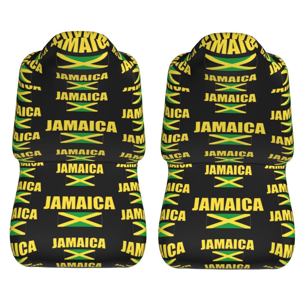 Jamaican Flag Print 2pcs Car Seat Covers Suitable for Women and Men Universal Car Front Seat Protector Suitable for Cars SUV