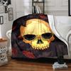 1PC Skull, Leaves Print Blanket, Soft Throw Blanket - Warm & Cozy for Couch, Bed, Office, and Travel Yy250912209