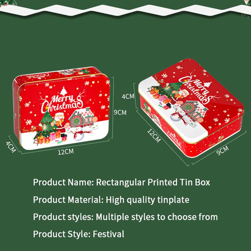 Christmas Transparent Window Tin Box Cookie Candy Tinplate Chocolate Storage Box With Exquisite Lid Christmas Gift Packaging Box