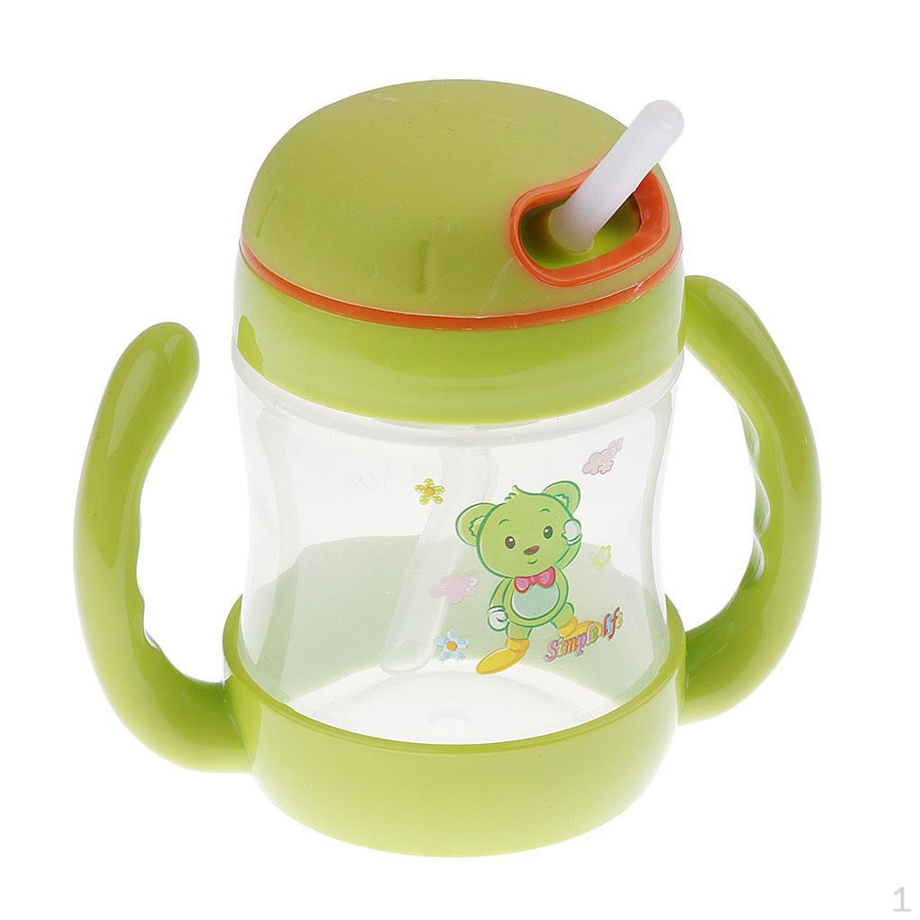 

240 Children Learn Drinking Cups Baby Straw Feeding Style 1-Green