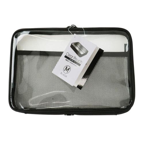 SK11 Clear Pouch, Black, Small, for Tools, Camping, Fishing, Storage, with Inner Pocket, 125 X 160mm