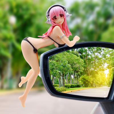 Cartoon Auto Telefon Halter Bikini Strand Mädchen Rückspiegel Sexy Ornament Auto Dashboard Dekoration Anime Auto Zubehör