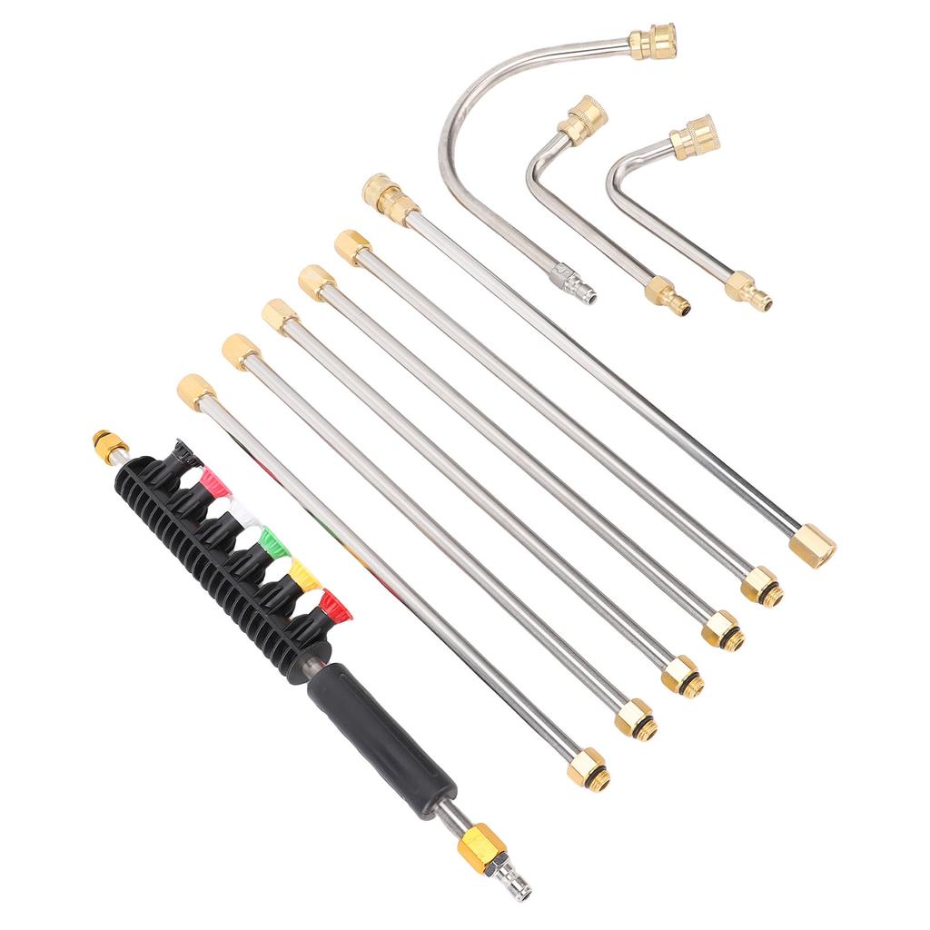 Hochdruckreiniger Verlängerungsstab Set 6 Düsenspitzen 30 90 Grad U-förmige gebogene Stäbe Power Washer
