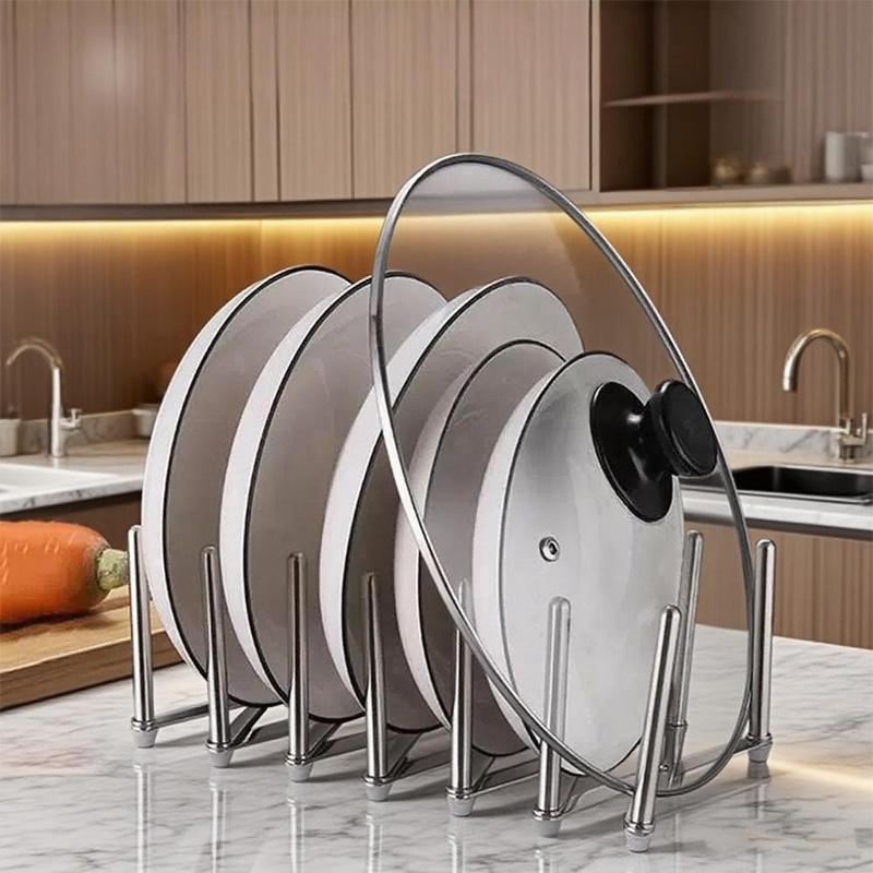 Adjustable Kitchen Rack Stainless Steel Dish Drainer Expandable Utensil Holder Pot Lid Organizer Space Saving Countertop Storage Shelf Drying Rack
