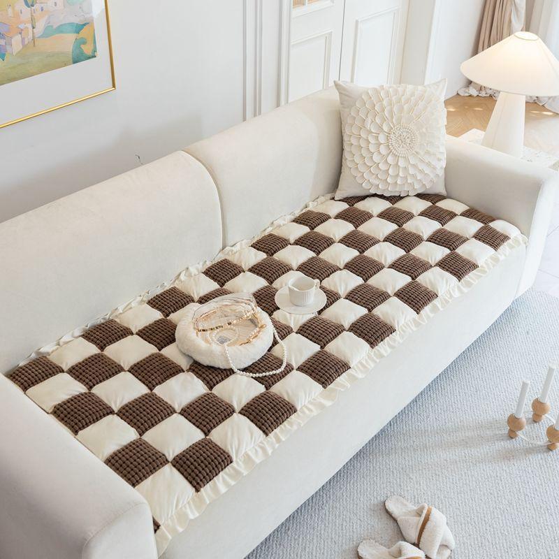 Foreign Trade Korean Hand-Spliced Steamed Bread Cushion Sofa Cushion Universal In All Seasons, High-End Thickened Solid Wood Living Room Seat Cushion