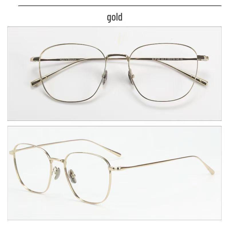 Pure Titanium Myopia Eyeglass Frames, Thin Metal Rim, Fashionable & Prescription-Compatible