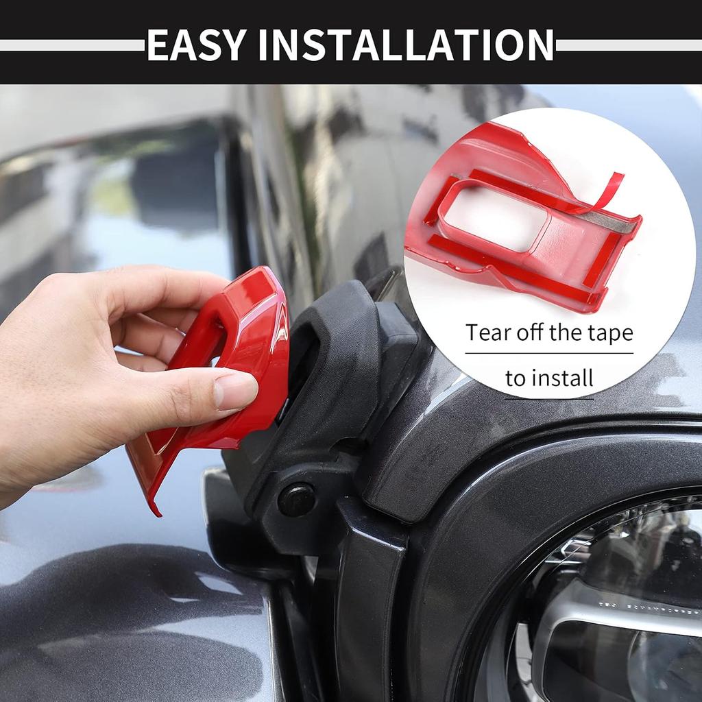 Voodonala For Jeep JL ABS Hood Latches Engine Buckle Bonnet Fastener Engine Cover Decor Trim Protction Cover For 2018-2025+ Jeep Wrangler JL JLU