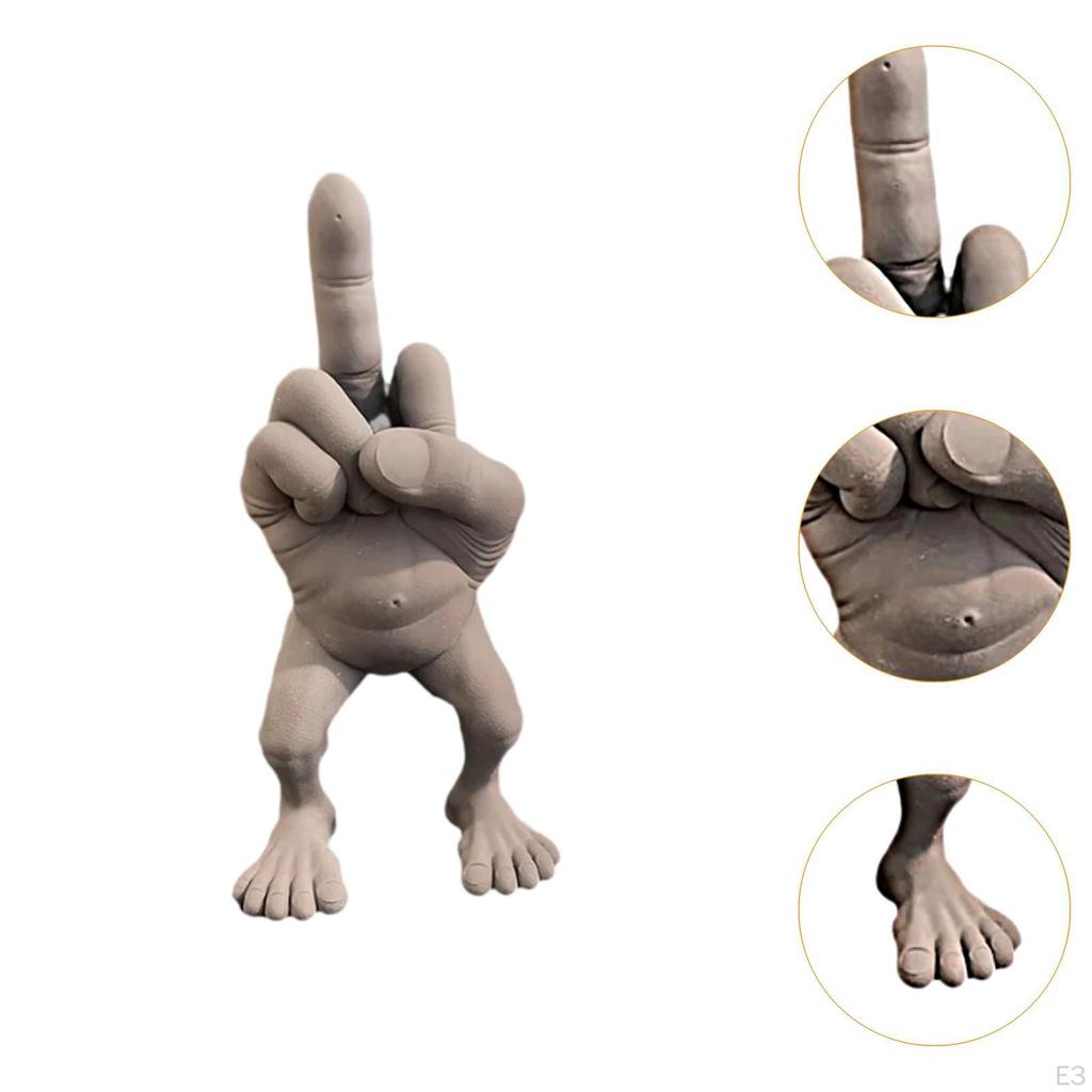 Hand Gesture People Statue Desktop Resin Figurine for Hotel and Living Room Dorm blue