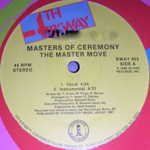 12inch Record MASTERS OF CEREMONY 2 The Master Move BWAY453 4th Broadway 1988 US Rap HipHopRB Used