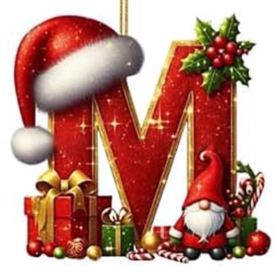 Red Initials Christmas Ornaments 2D Acrylic Personalized Gnomes Monogram Pendant with Santa Hat 26 Letters Christmas Tree Hanging Decoration for Xmas