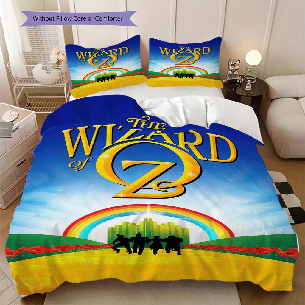 1PC The Wizard of Oz Pattern Bedding Quilt Set Quilt Cover Pillowcase Home Decoration Birthday Gift (1 * Duvet Cover + 2 * Pillowcase, Without Core)